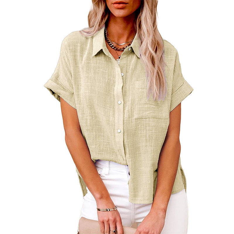 Women's Relaxed Button Front Collared Blouse