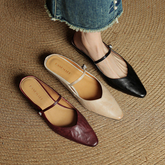 Women's Pointed Toe Mary Jane Ballet Flats