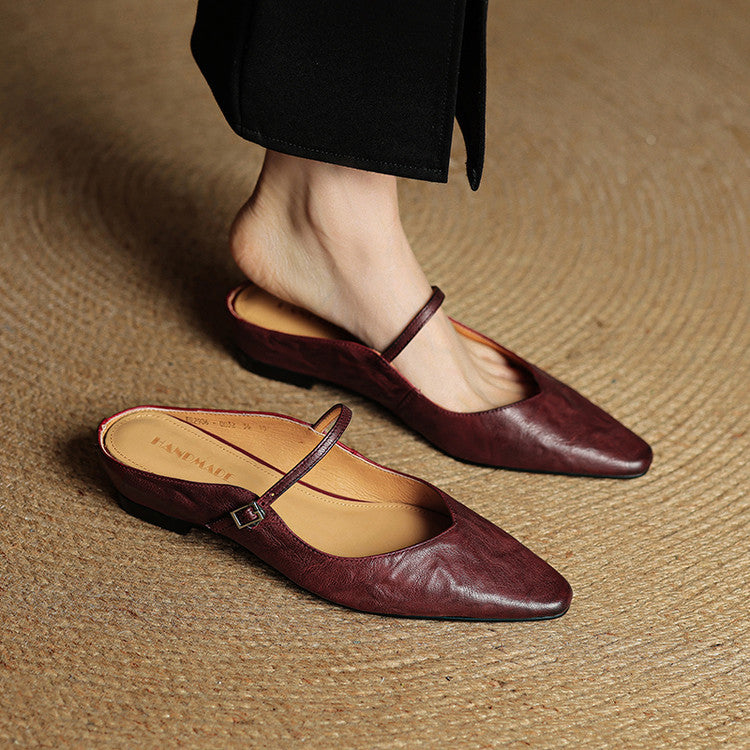Women's Pointed Toe Mary Jane Ballet Flats