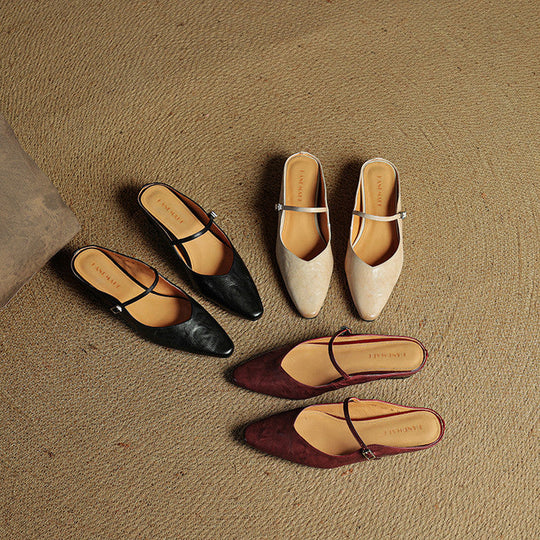 Women's Pointed Toe Mary Jane Ballet Flats