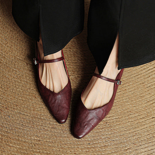 Women's Pointed Toe Mary Jane Ballet Flats