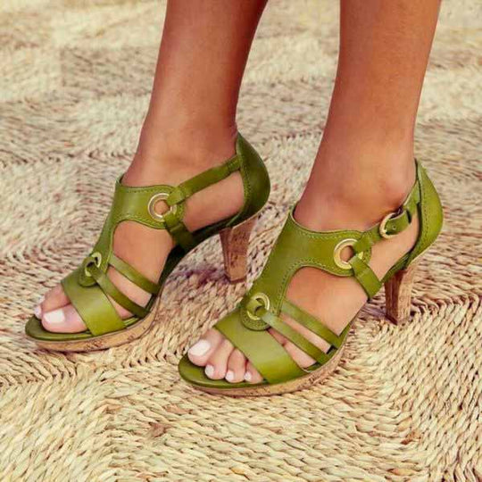 Women's Strappy Open-Toe Block Heel Sandals