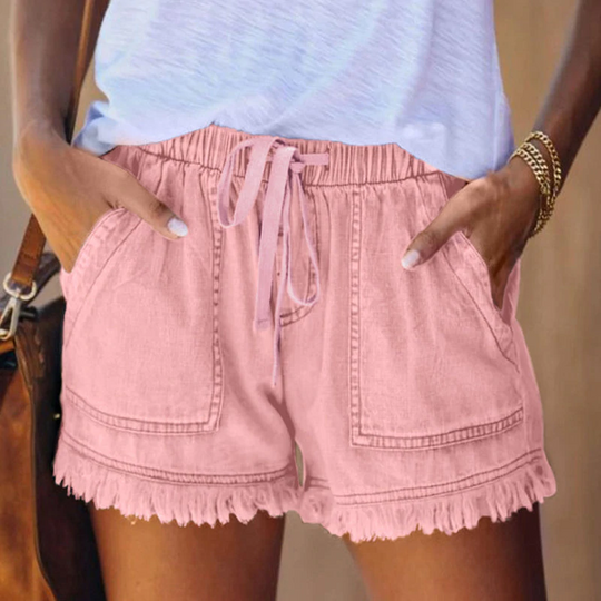 Women's Drawstring Denim Casual Shorts