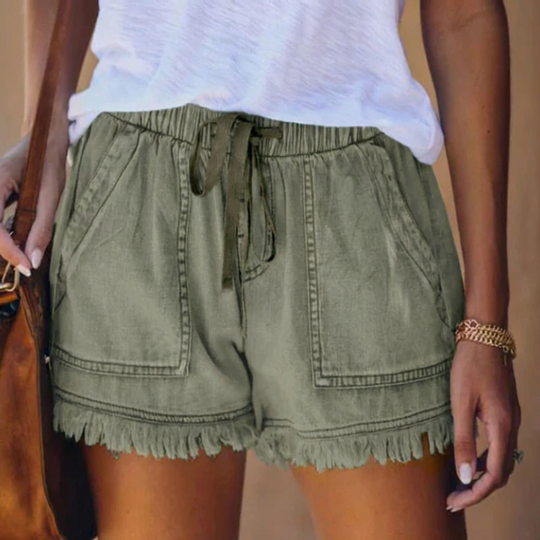 Women's Drawstring Denim Casual Shorts