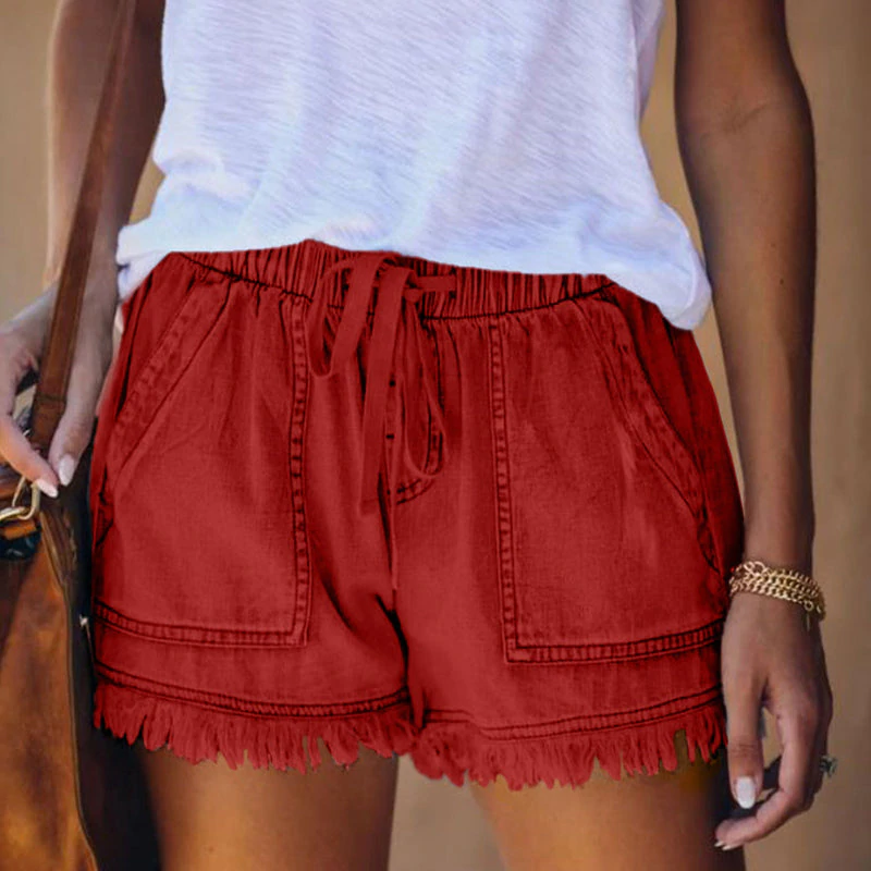 Women's Drawstring Denim Casual Shorts