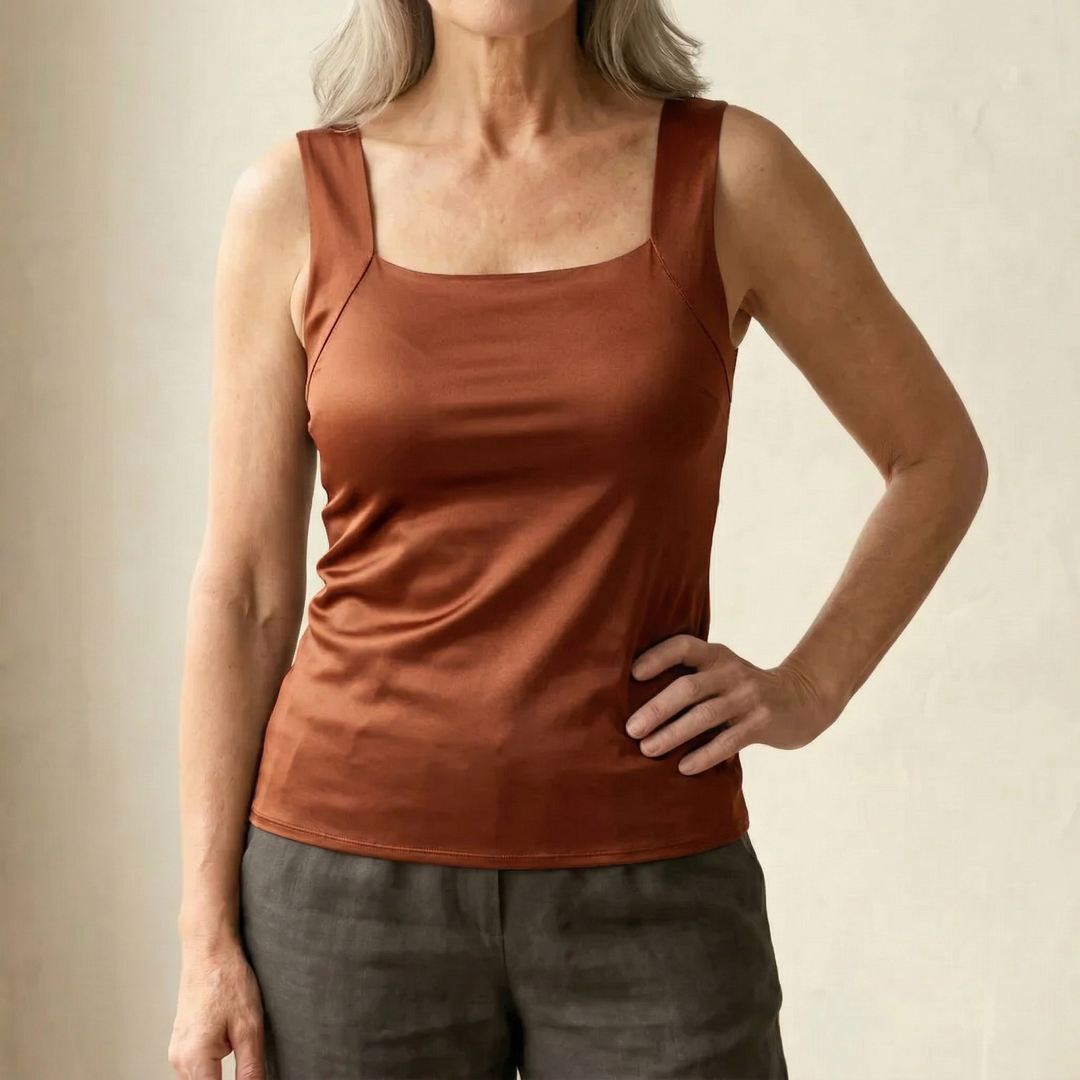 Damen eng anliegendes Tanktop mit quadratischem Ausschnitt