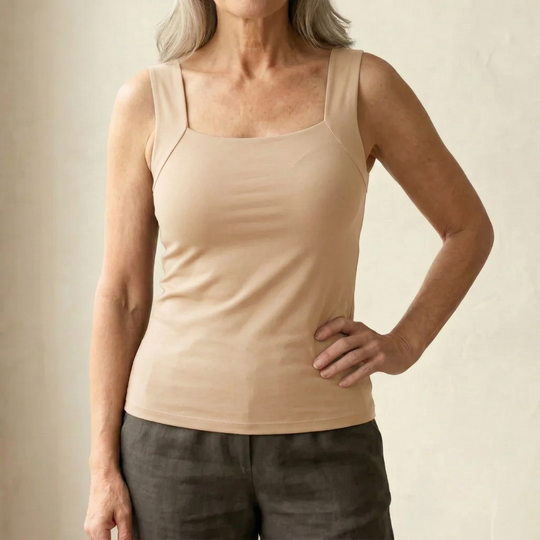 Damen eng anliegendes Tanktop mit quadratischem Ausschnitt