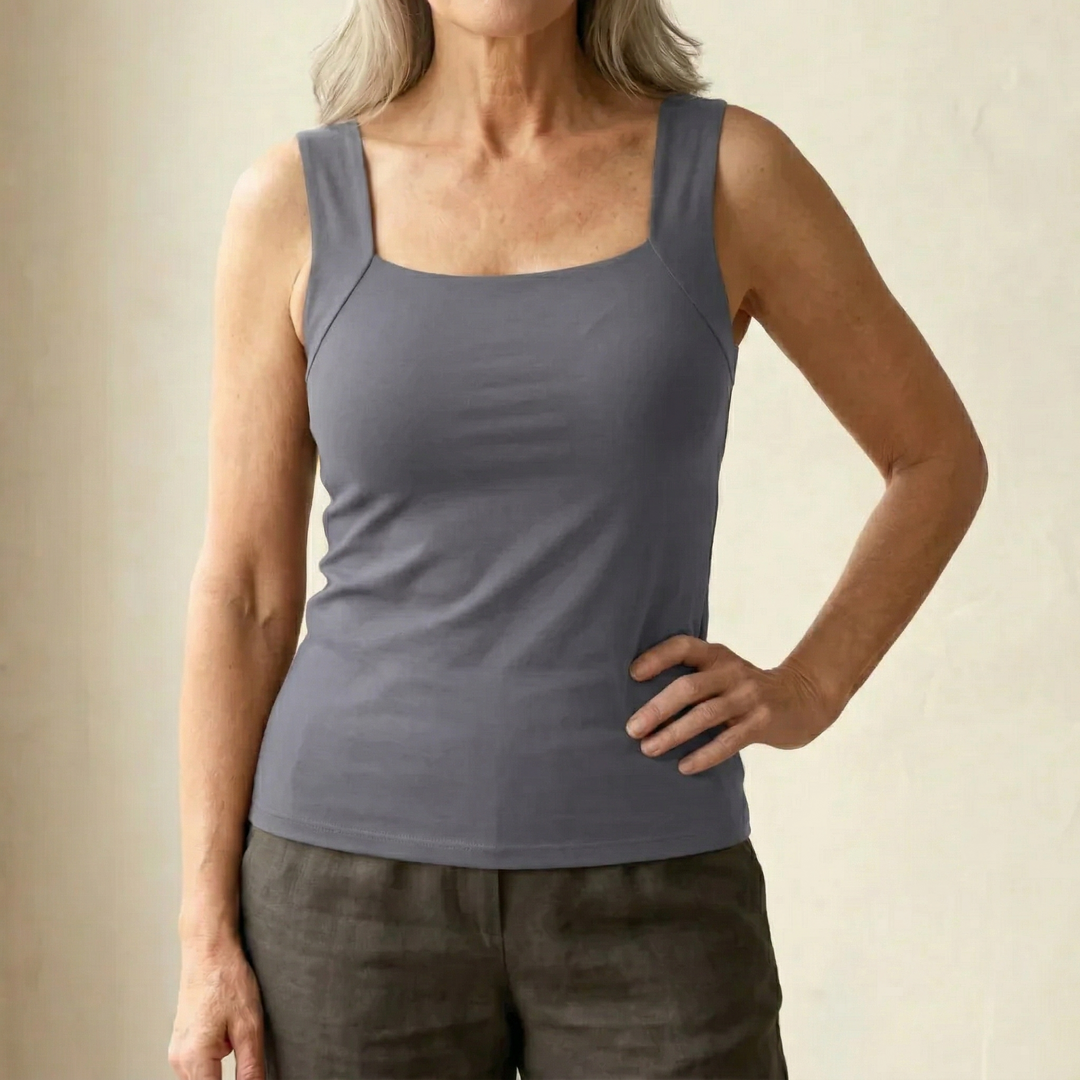 Damen eng anliegendes Tanktop mit quadratischem Ausschnitt