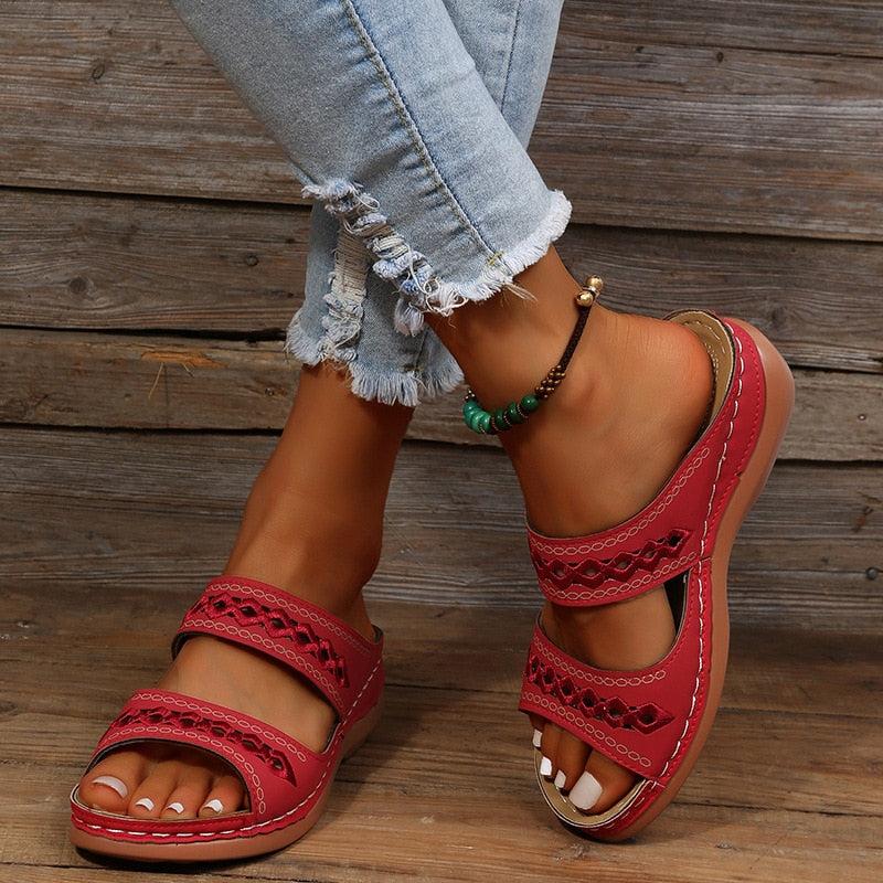 Women's Double Strap Comfort Slide Sandals