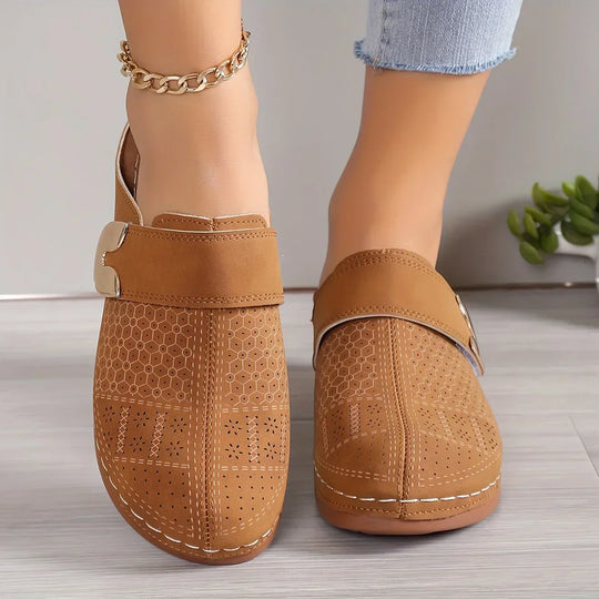 Women's Vintage Buckle Comfort Slip-On Loafers