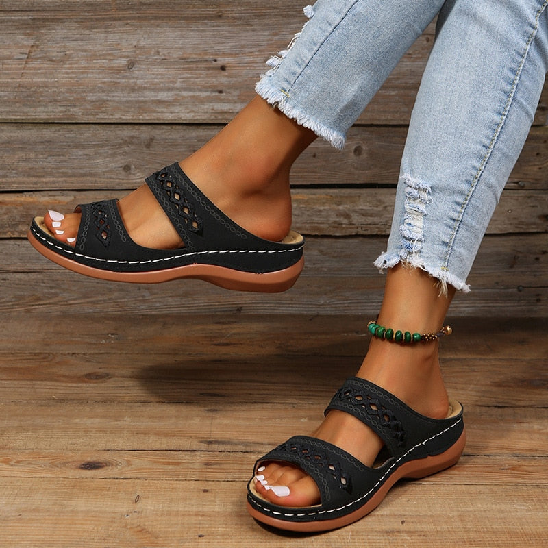 Women's Double Strap Comfort Slide Sandals