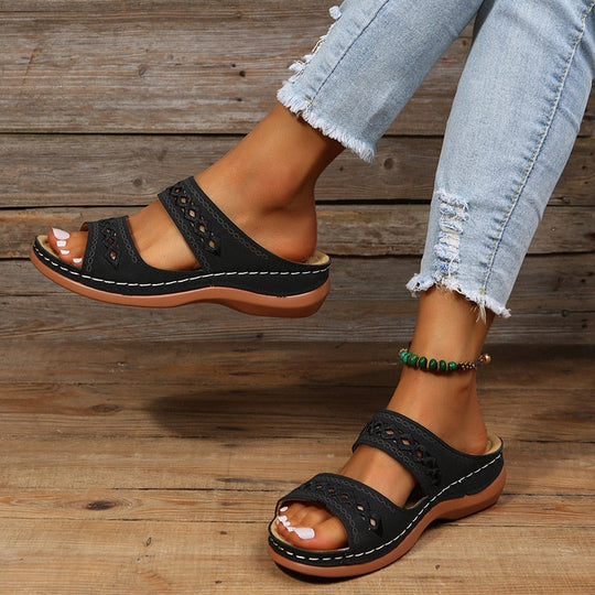 Women's Double Strap Comfort Slide Sandals