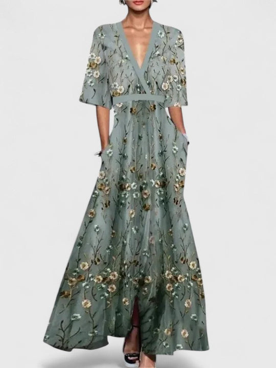 Women's Elegant Floral Print Wide-Leg Jumpsuit