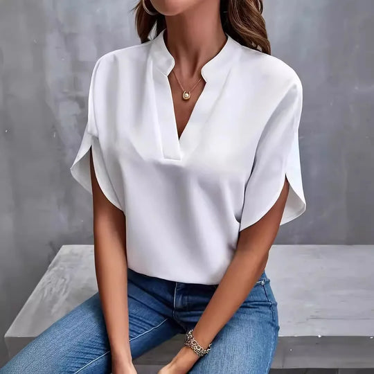 Women's Elegant Split Sleeve V-Neck Blouse