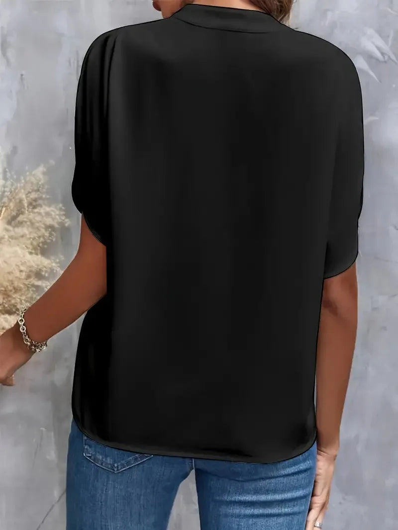 Women's Elegant Split Sleeve V-Neck Blouse