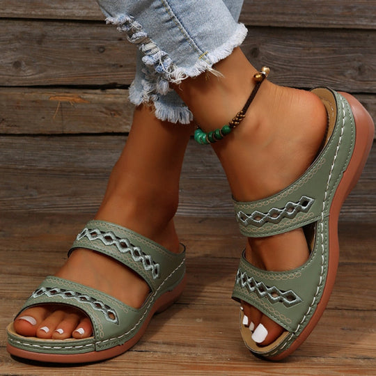 Women's Double Strap Comfort Slide Sandals