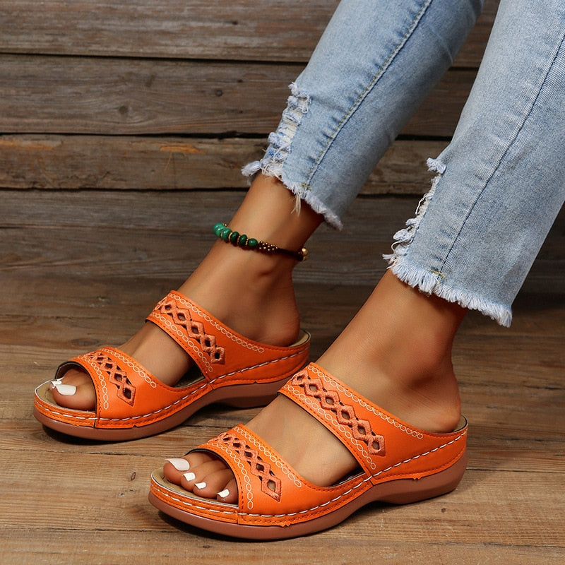 Women's Double Strap Comfort Slide Sandals