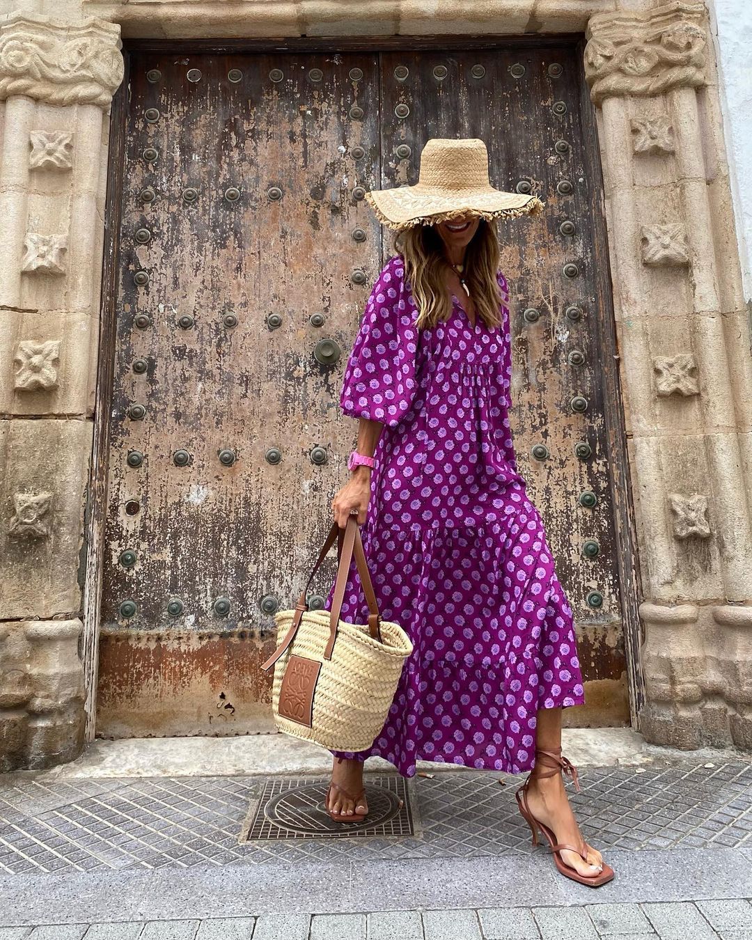 Women's Bohemian Floral Print Tiered Maxi Dress