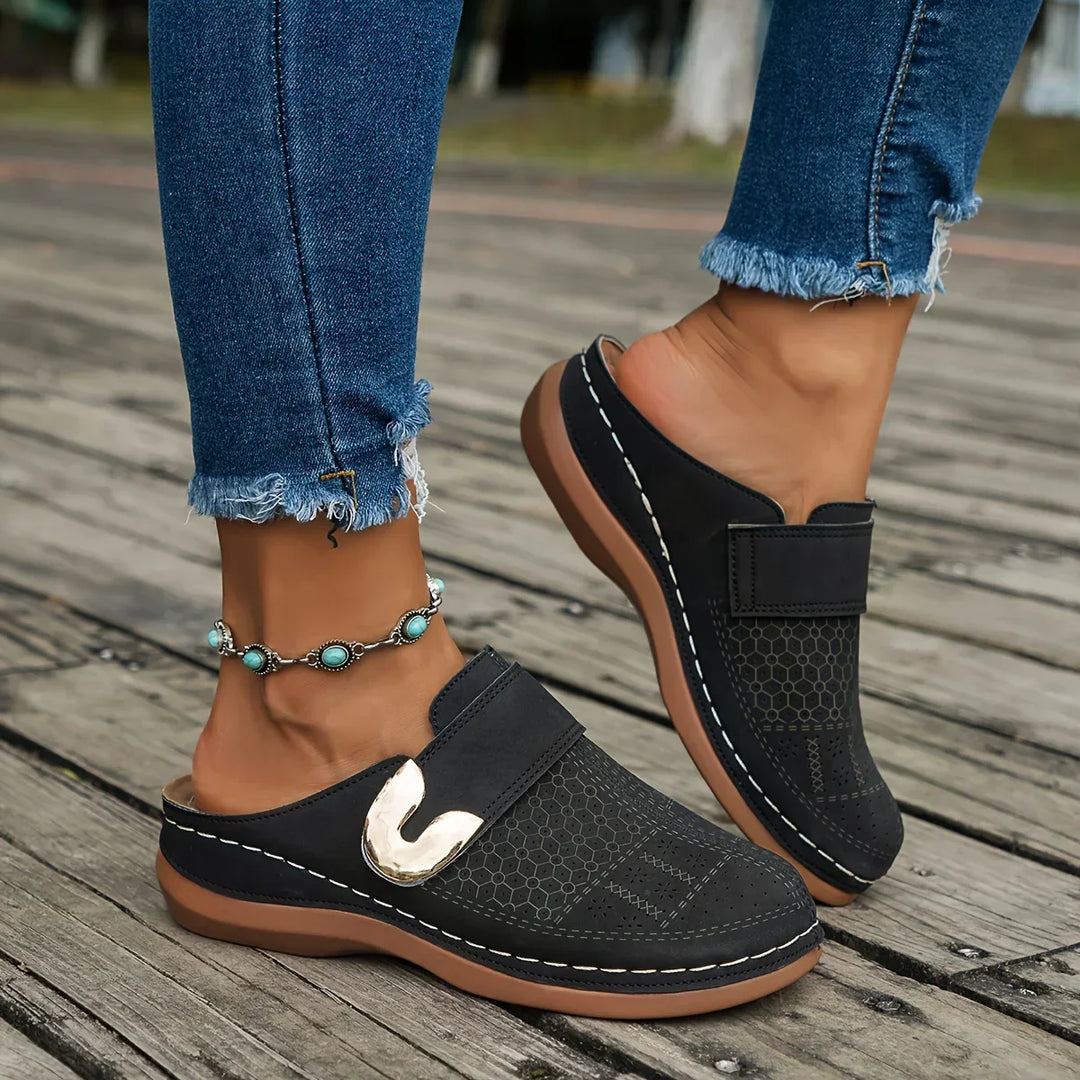 Women's Vintage Buckle Comfort Slip-On Loafers