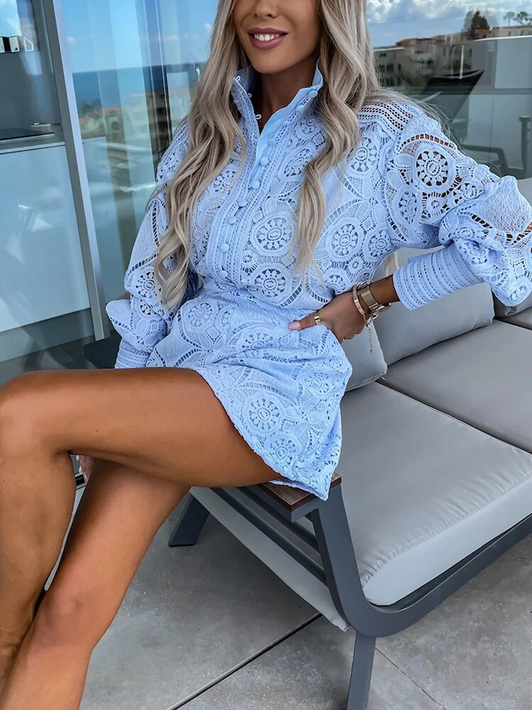 Women's Floral Lace Long Sleeve Romper