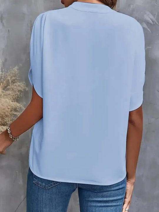 Women's Elegant Split Sleeve V-Neck Blouse