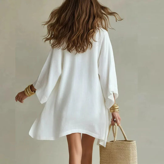 Women's Three Piece V Neck Sleeveless Top, Shorts and Open Front Cover Up Set