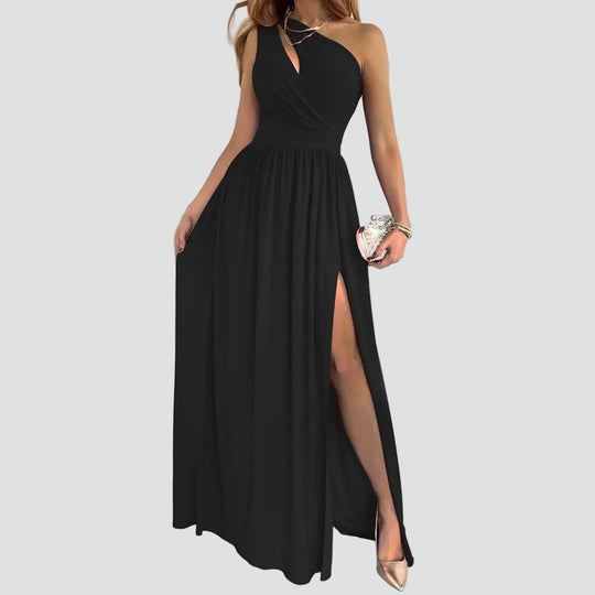 Damen strahlendes Maxikleid mit Ein-Schulter-Design  