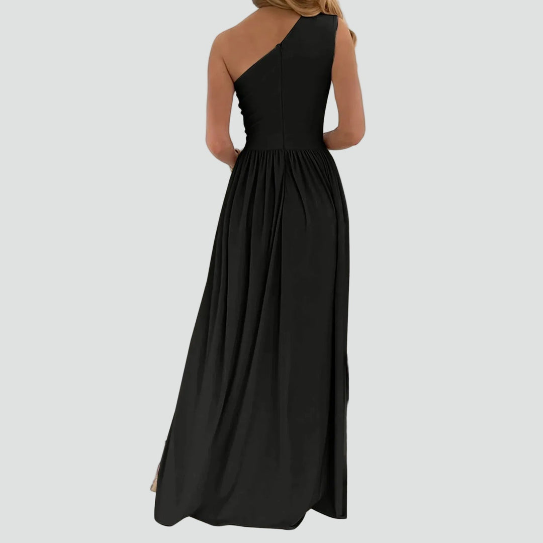 Damen strahlendes Maxikleid mit Ein-Schulter-Design  