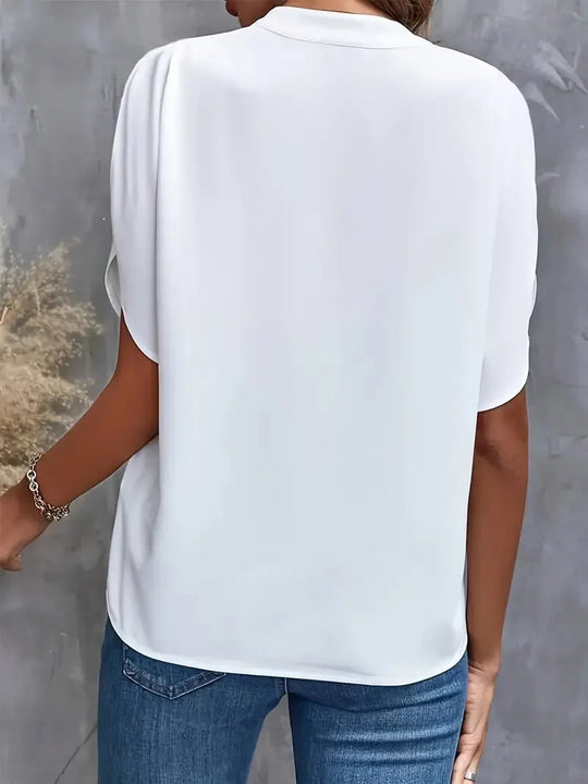 Women's Elegant Split Sleeve V-Neck Blouse
