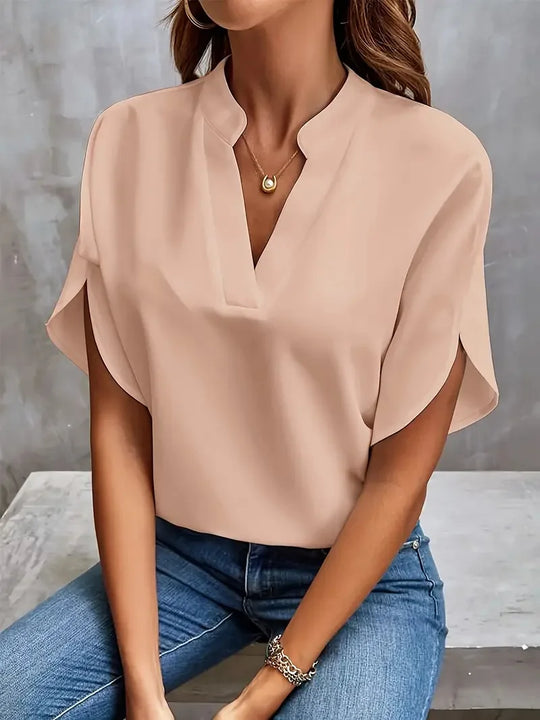 Women's Elegant Split Sleeve V-Neck Blouse