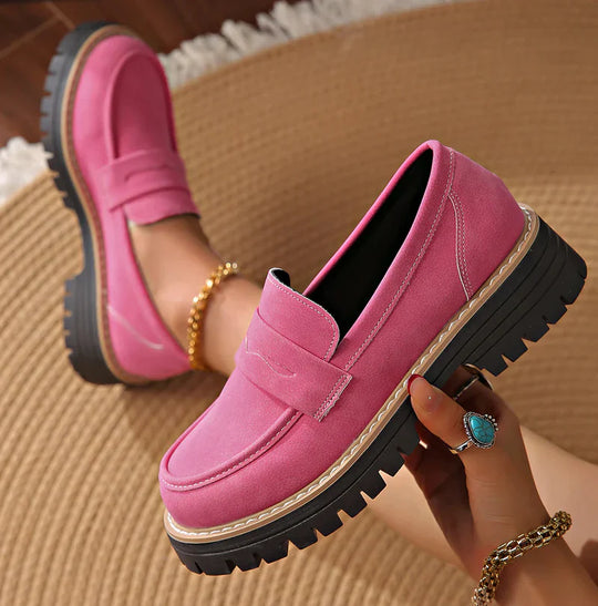 Damen Klassische Plateau Penny Loafers