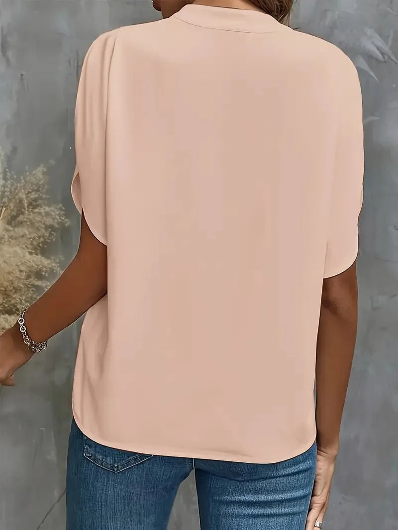 Women's Elegant Split Sleeve V-Neck Blouse