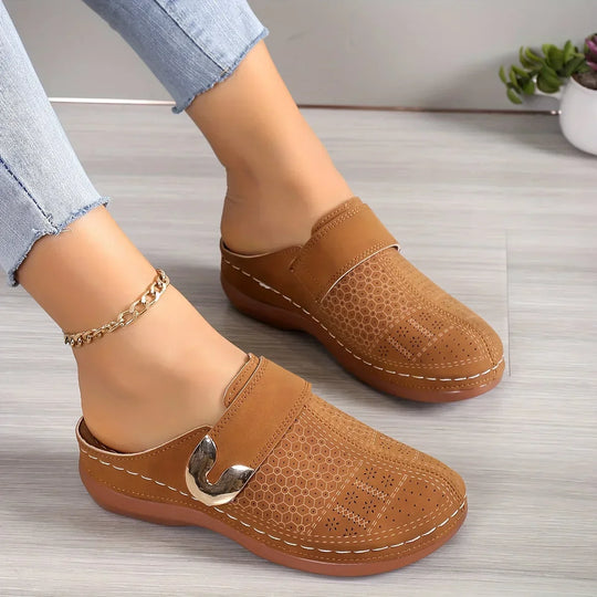 Women's Vintage Buckle Comfort Slip-On Loafers