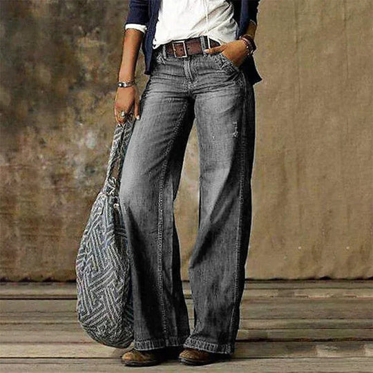 Women's High Waist Wide Leg Denim Jeans