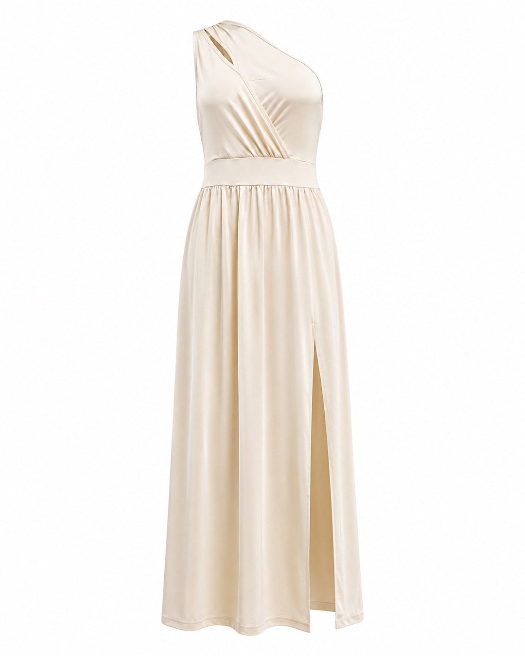 Damen strahlendes Maxikleid mit Ein-Schulter-Design  
