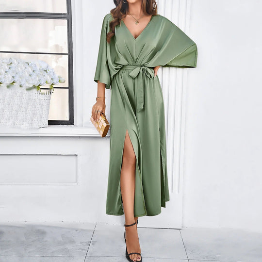 Elegantes Maxikleid für Damen mit Fledermausärmeln