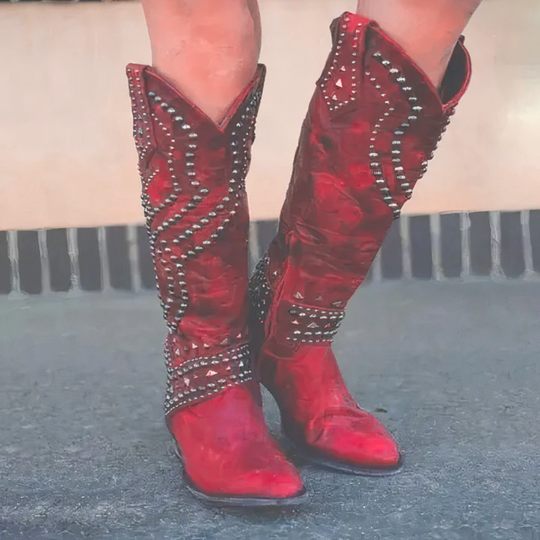 Women's Western Studded Knee-High Cowboy Boots