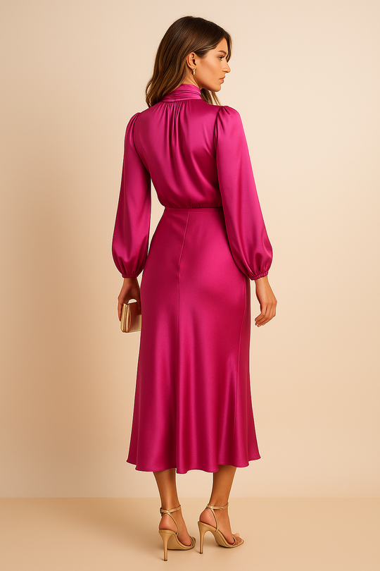 Women's High Neck Midi Dress