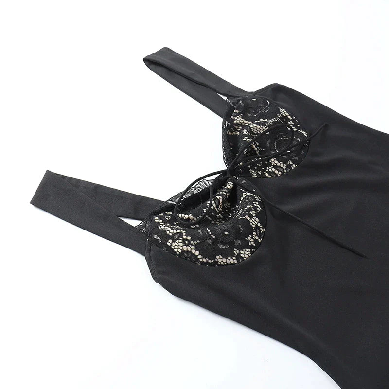 Women's Lace Trim Corset A-Line Mini Dress