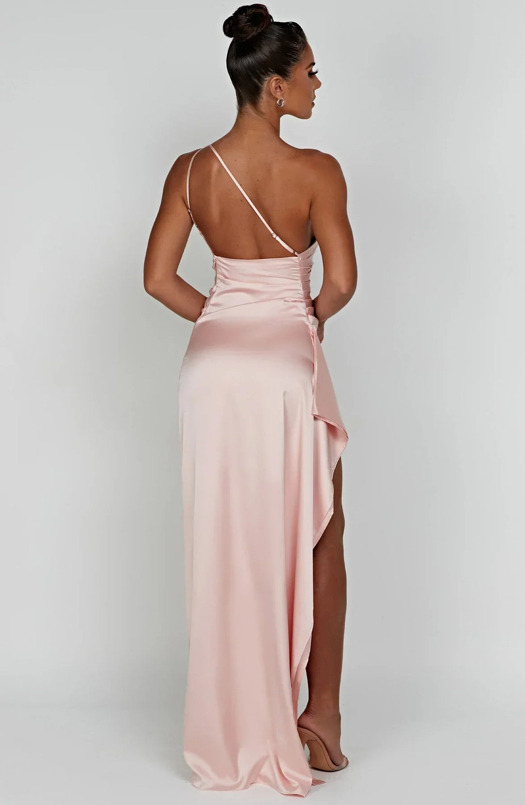 Women's One-Shoulder Ruched Maxi Evening Dress