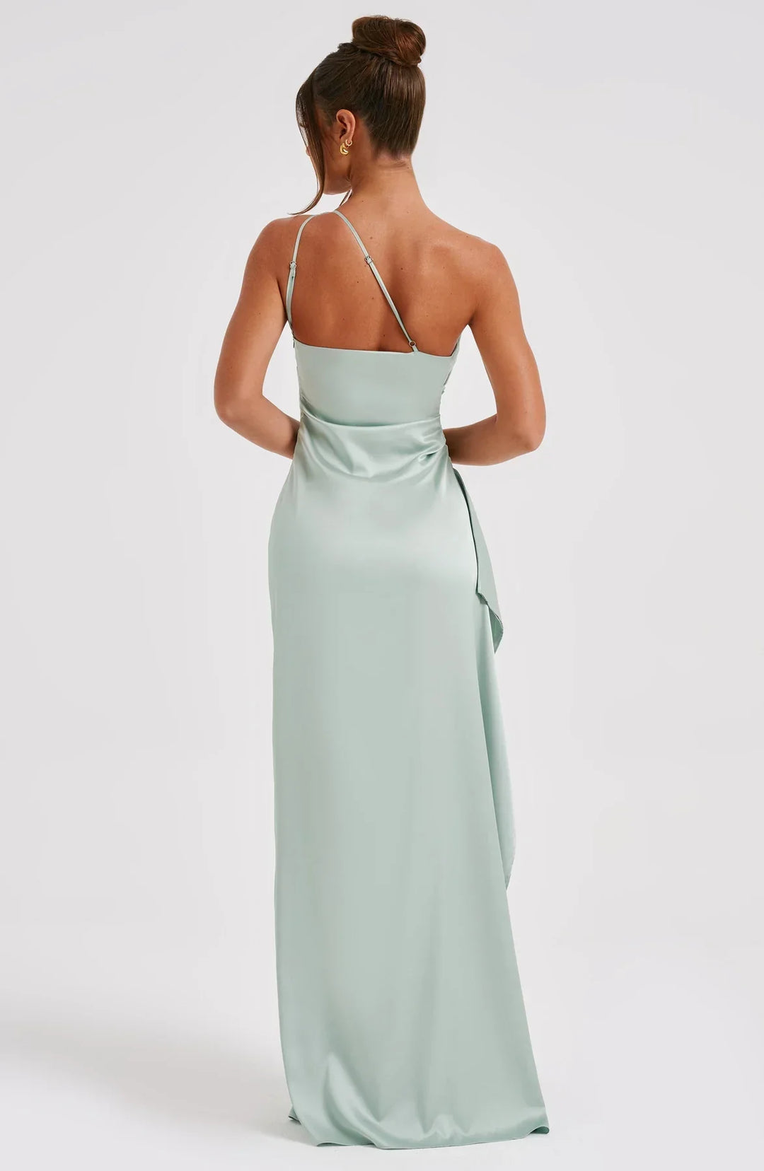 Women's One-Shoulder Ruched Maxi Evening Dress