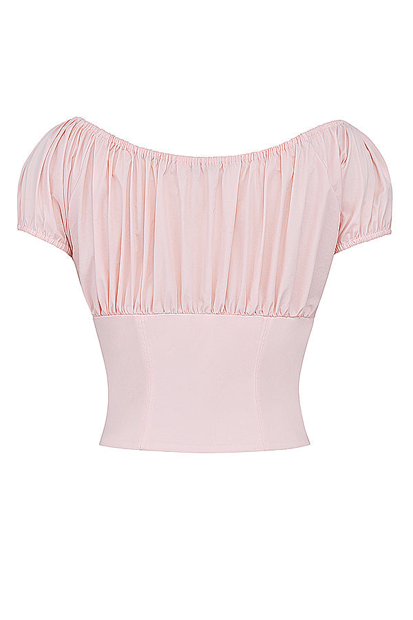 Women's Sweetheart Corset Puff Sleeve Crop Top
