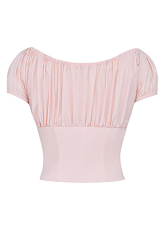 Women's Sweetheart Corset Puff Sleeve Crop Top