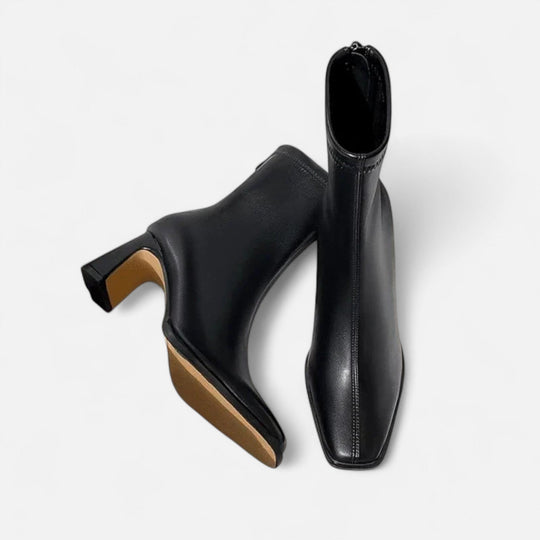 Damen elegante Stiefeletten mit quadratem Absatz