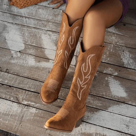 Women's Embroidered Western Ankle Boots