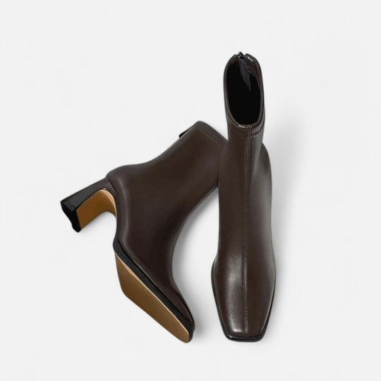 Damen elegante Stiefeletten mit quadratem Absatz