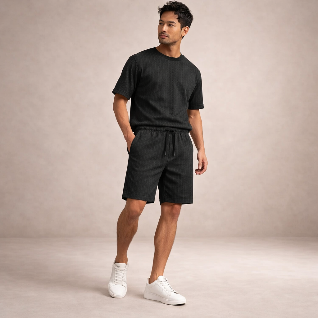 Men's Casual Striped Drawstring Shorts