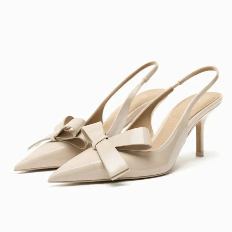 Women's Bow Accent Slingback Stiletto Pumps