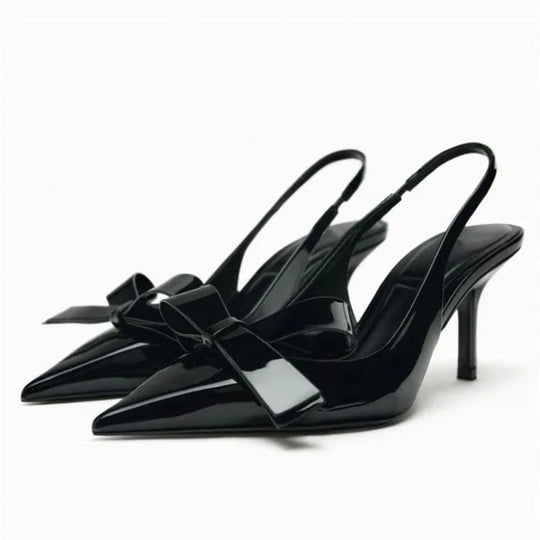 Women's Bow Accent Slingback Stiletto Pumps