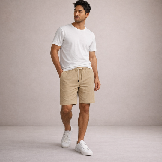 Men's Casual Striped Drawstring Shorts